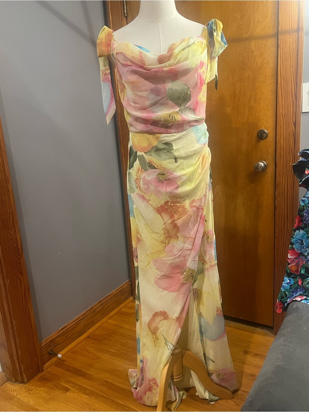 Allegra off shoulder maxi dress